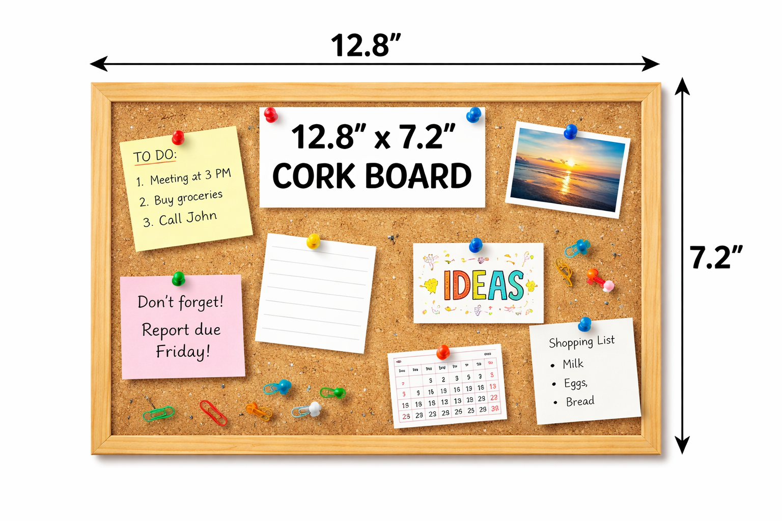 12.8 7.2 Cork Board